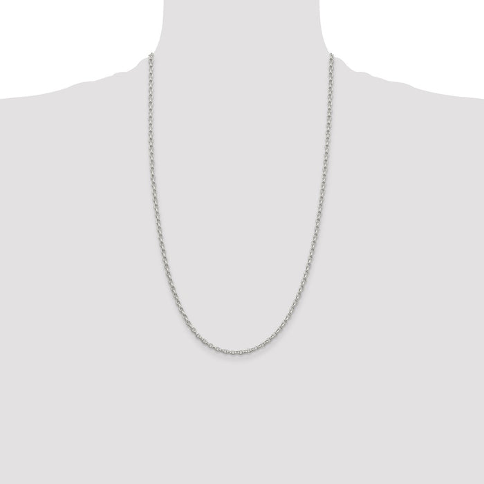 Buy Stylish Sterling Silver 2.75mm Oval Rolo Chain - High-Quality Jewelry!-4