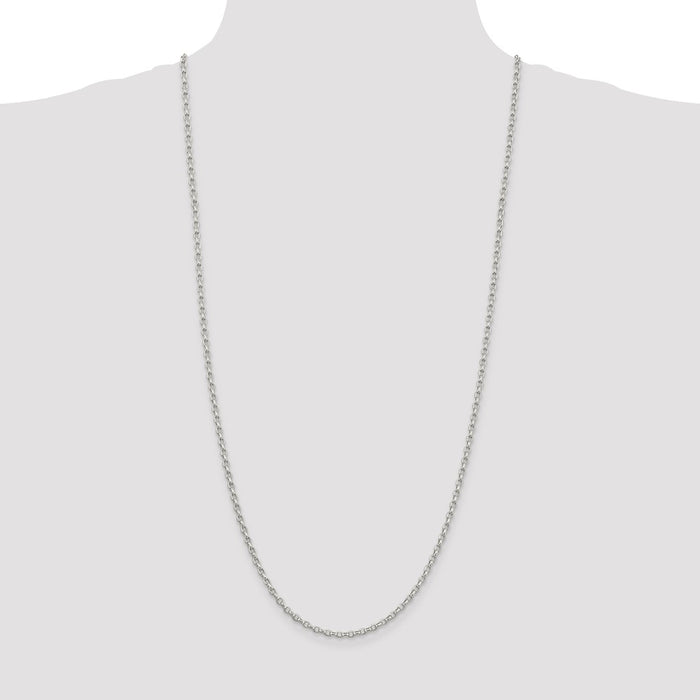Buy Stylish 2.75mm Sterling Silver Elegant Oval Rolo Chain - Luxury Value!-4
