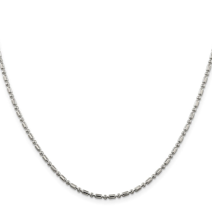 Buy Stylish 2mm Sterling Silver Decorative Beaded Chain - Affordable Luxury!-2