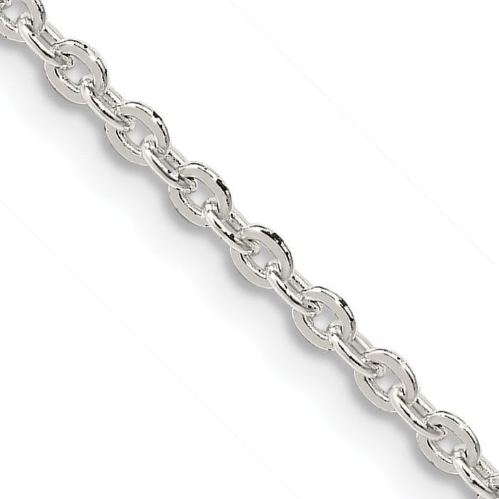 High-Quality 2.75mm Sterling Silver Flat Cable Link Chain - Stylish Value!-1