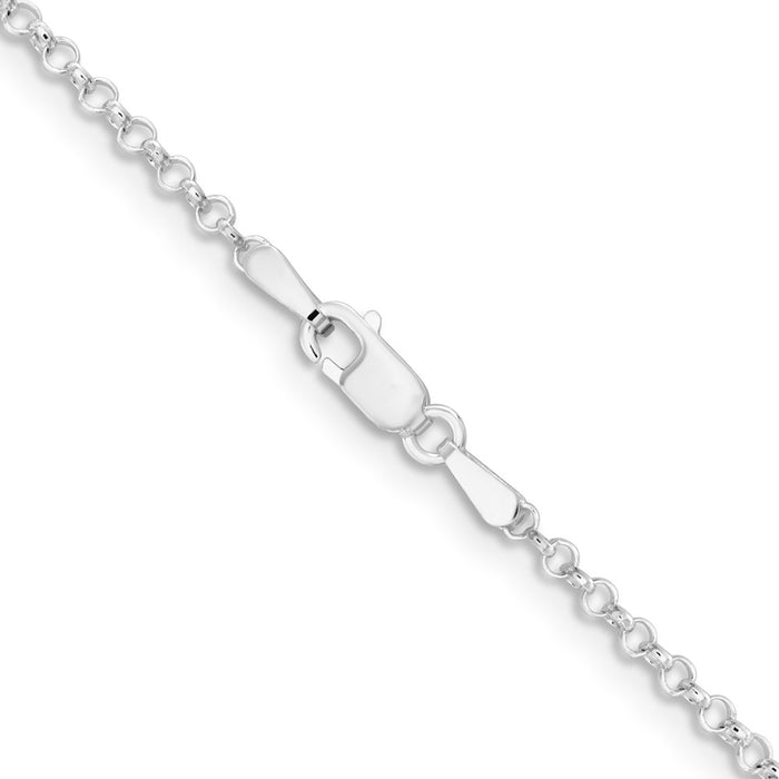 Buy Stylish 2mm Rhodium-Plated Sterling Silver Rolo Chain - Affordable Luxury-3