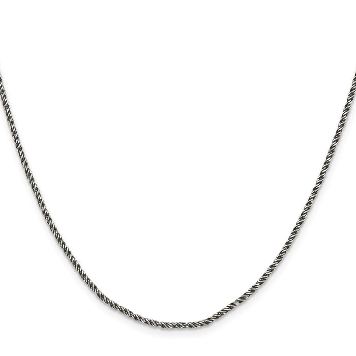 Buy Stylish Ruthenium-Plated 1.7mm Sterling Silver Wheat Chain - Luxury Value-2