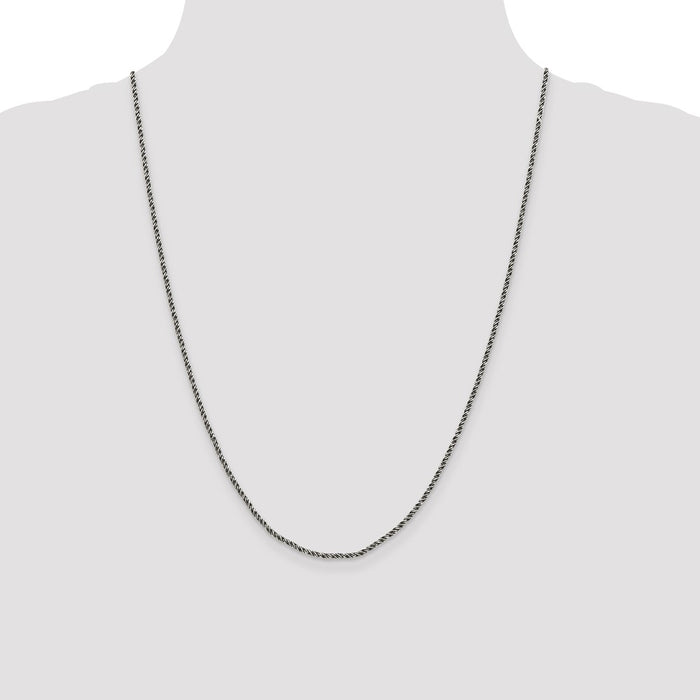 High-Quality 1.7mm Twisted Tight Wheat Chain in Sterling Silver - Stylish Value!-4