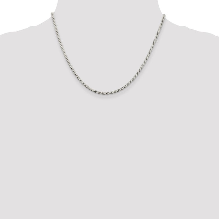 Buy Stylish 2.5mm Sterling Silver Flat Rope Chain - Exclusive Value Jewelry-4