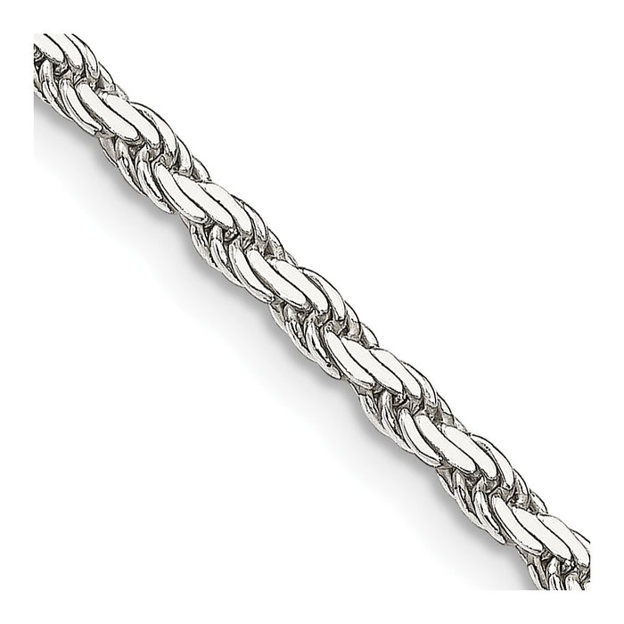 Buy Stylish 2.5mm Sterling Silver Flat Rope Chain - Affordable Luxury Jewelry-1
