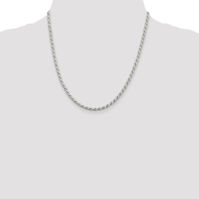 High-Quality 3.1mm Sterling Silver Flat Rope Chain - Stylish & Affordable Price-4