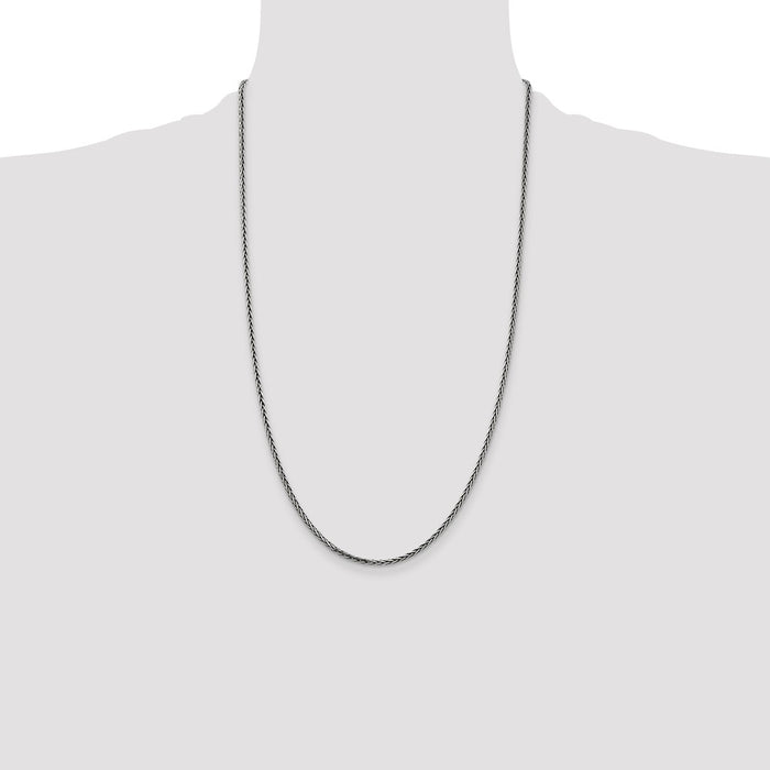 Buy Exclusive 2.2mm Antiqued Sterling Silver Spiga Chain - Stylish & Durable-4