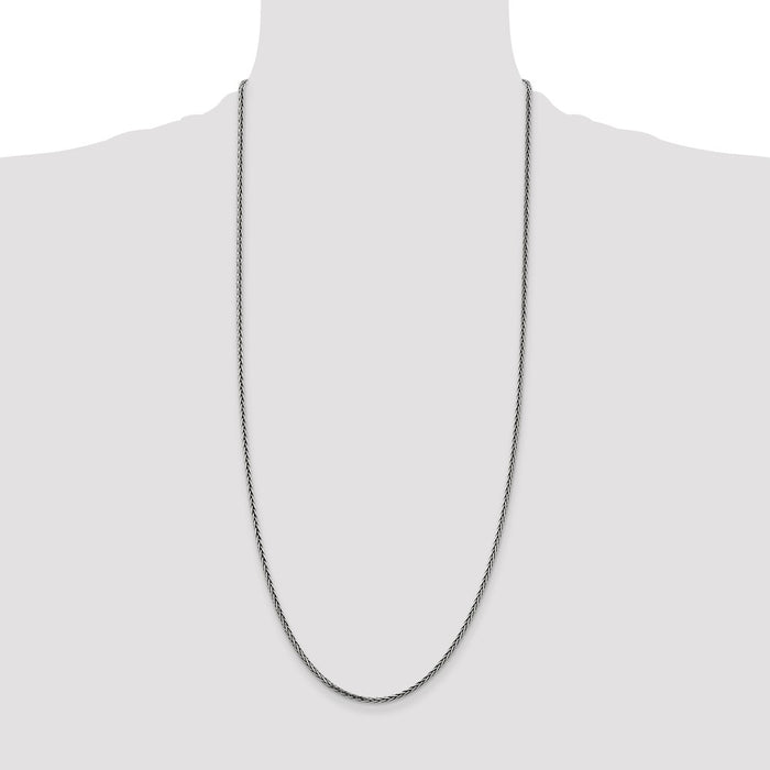 Buy Exclusive 2.2mm Antiqued Sterling Silver Spiga Chain - Stylish Value-4