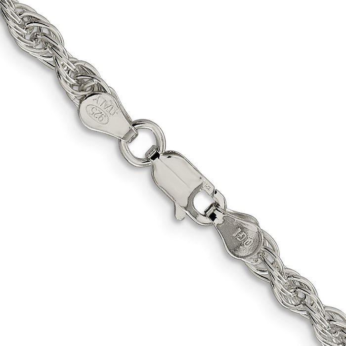 High-Quality 3.8mm Sterling Silver Rope Chain - Stylish, Affordable Elegance-3