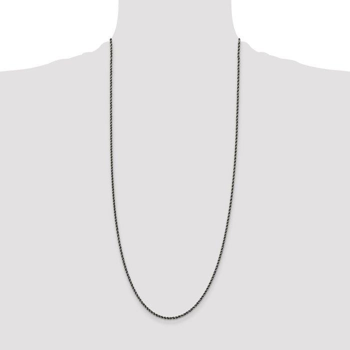 Buy Exclusive 2.3mm Sterling Silver Rope Chain | Stylish Ruthenium-Plated Value-4