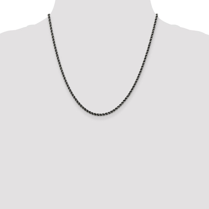 High-Quality 2.9mm Sterling Silver Rope Chain - Stylish & Affordable Design-4