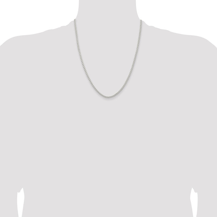 Buy Stylish 2.6mm Round Box Chain in Sterling Silver - High-Quality Value-4
