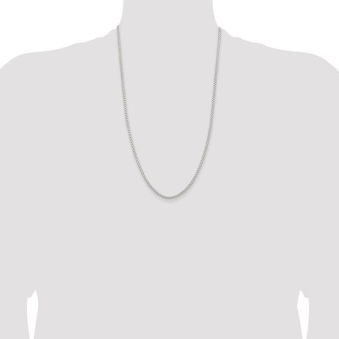Buy Stylish 2.6mm Round Box Chain in Sterling Silver | Affordable Luxury-4
