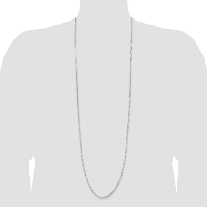 Buy Stylish 2.6mm Round Box Chain in Sterling Silver - Affordable Luxury-4