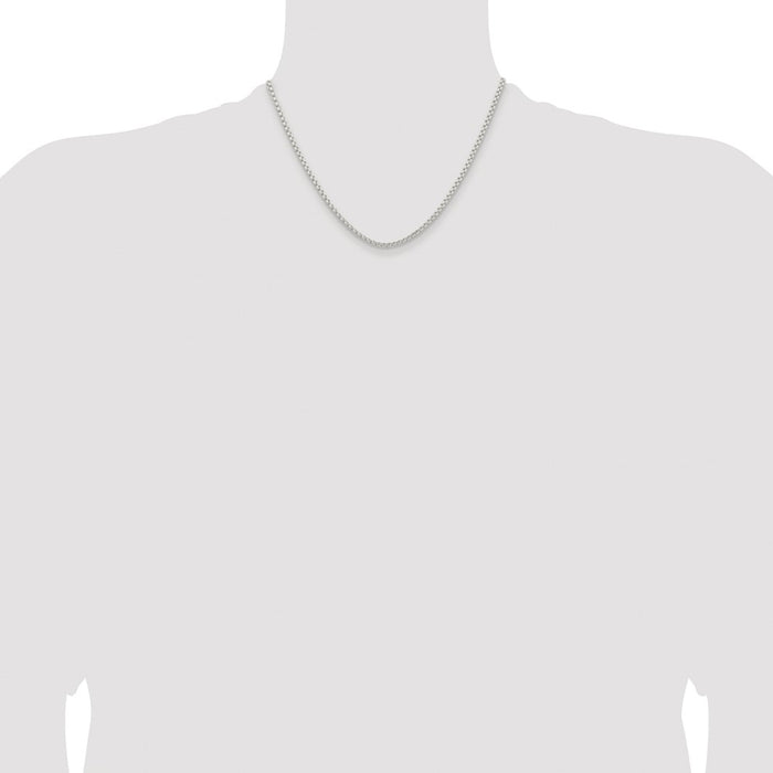 Exclusive Rhodium-Plated Sterling Silver 2.6mm Box Chain - Affordable Quality-4