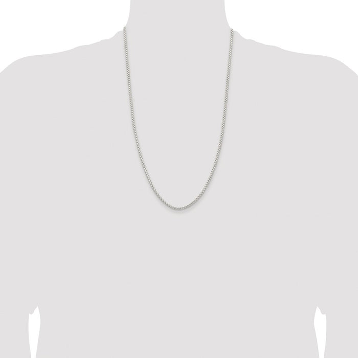 Buy Exclusive 2.6mm Rhodium-Plated Sterling Silver Box Chain - Stylish & Affordable-4