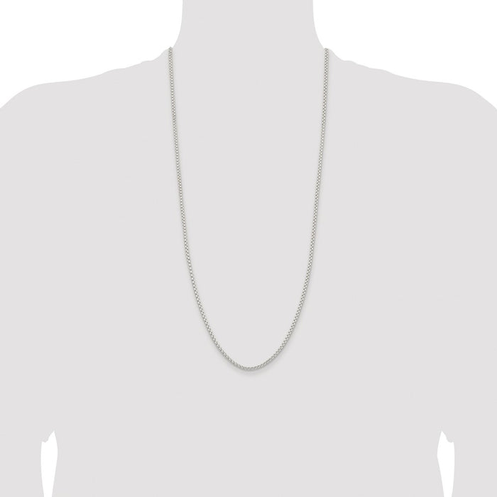 Buy Stylish 2.6mm Rhodium-Plated Round Box Chain in Sterling Silver-4