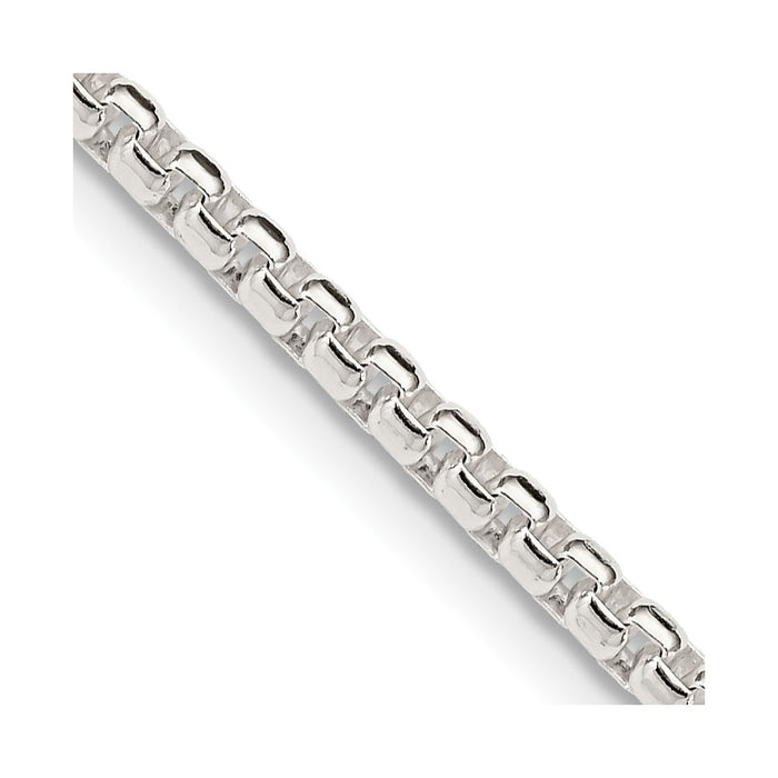 Buy Stylish 2.6mm Round Box Chain in Sterling Silver | Affordable Luxury-1