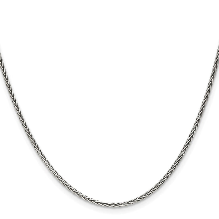 Buy Stylish Antiqued Sterling Silver 1.6mm Solid Square Spiga Chain - Luxury Design-2