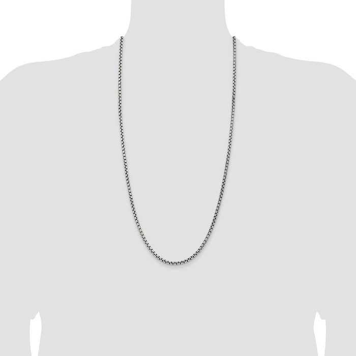 High-Quality Antiqued Sterling Silver 3.6mm Round Box Chain | Stylish Value-4
