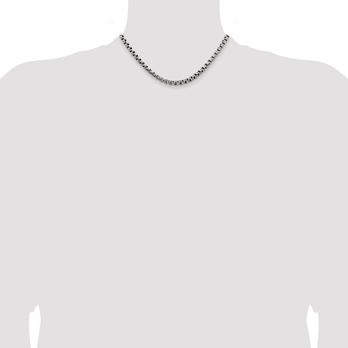 Buy Stylish Antiqued Sterling Silver 5.2mm Box Chain - High-Quality Value!-4