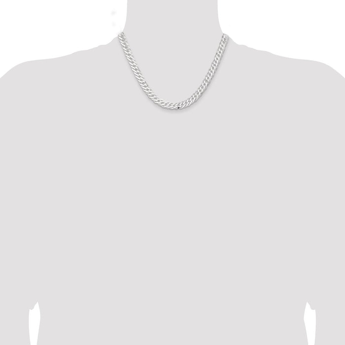 Buy Stylish 7.75mm Sterling Silver Double Curb Chain - Exclusive Design-4