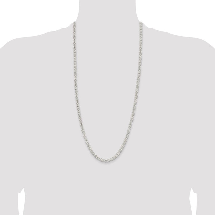 High-Quality 4.75mm Sterling Silver Byzantine Chain - Stylish & Affordable!-4