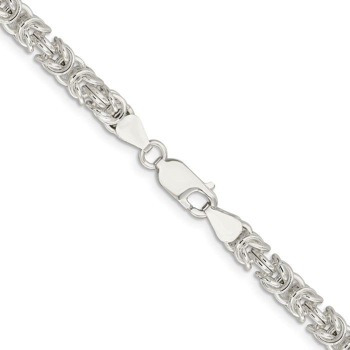 Exclusive 5.5mm Rounded Byzantine Chain in Sterling Silver - Stylish Value!-3