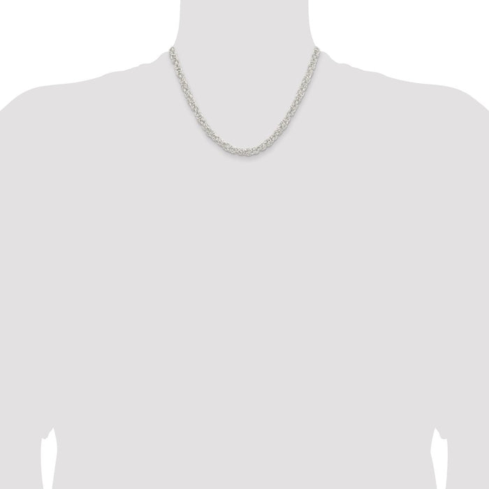 Buy Stylish 5.5mm Rounded Byzantine Chain in Sterling Silver - Affordable Luxury-4