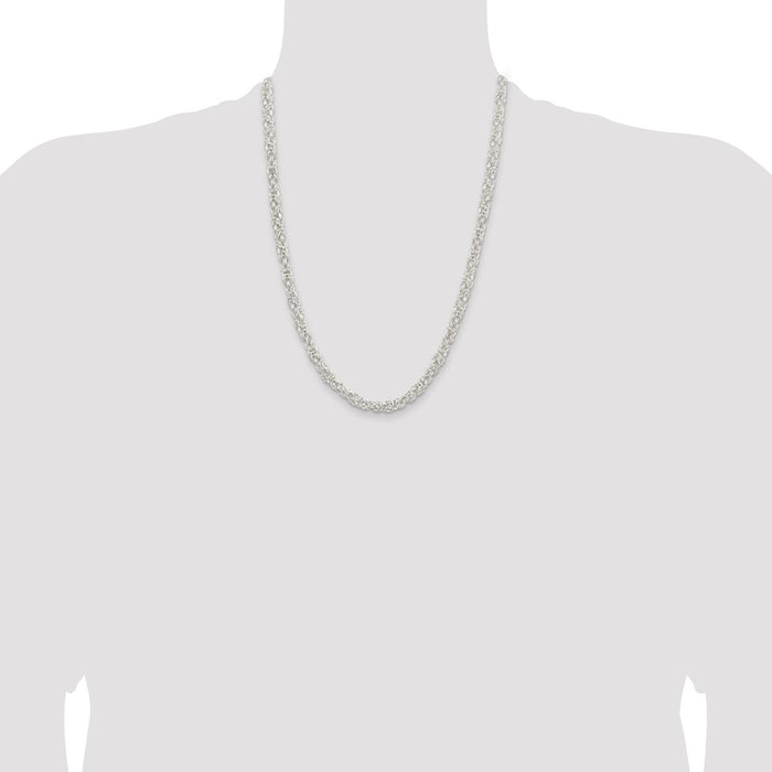 Exclusive 5.5mm Rounded Byzantine Chain in Sterling Silver - Stylish Value!-4