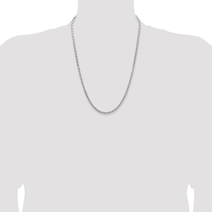 Buy Stylish 3.65mm Sterling Silver Flat Rope Chain - Affordable Elegance!-4
