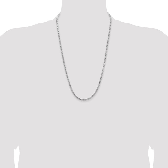 Buy Stylish 3.65mm Sterling Silver Flat Rope Chain - Affordable Luxury Jewelry-4
