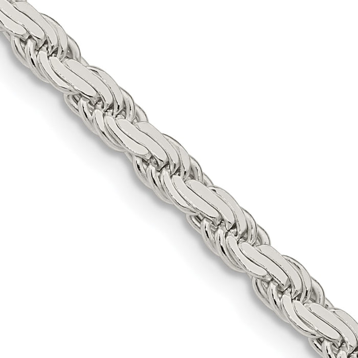 Buy Stylish 3.65mm Sterling Silver Flat Rope Chain - Affordable Luxury Jewelry-1