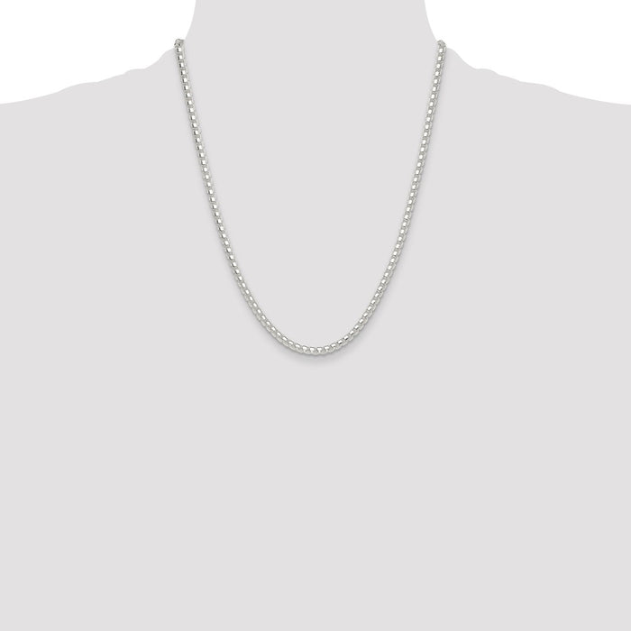 Exclusive 4mm Round Box Chain in Sterling Silver | Stylish & Affordable Quality-4