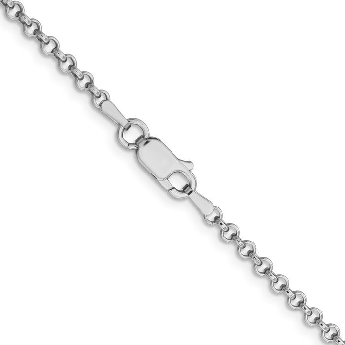 Buy Stylish 2.8mm Rhodium-Plated Sterling Silver Rolo Chain - Luxury Value-3