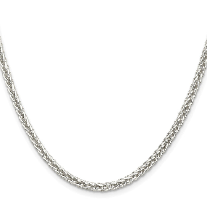 High-Quality 3mm Sterling Silver Square Spiga Chain - Stylish & Affordable!-2