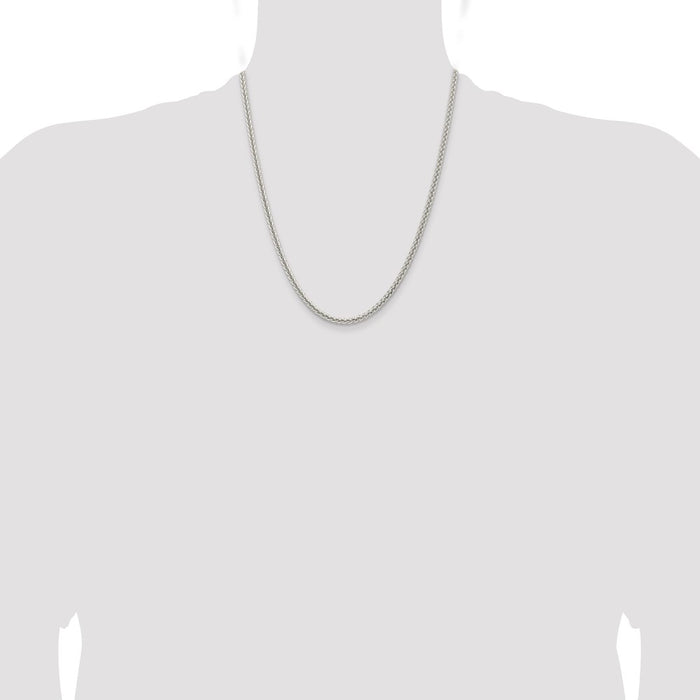 High-Quality 3mm Sterling Silver Square Spiga Chain - Stylish & Affordable!-4