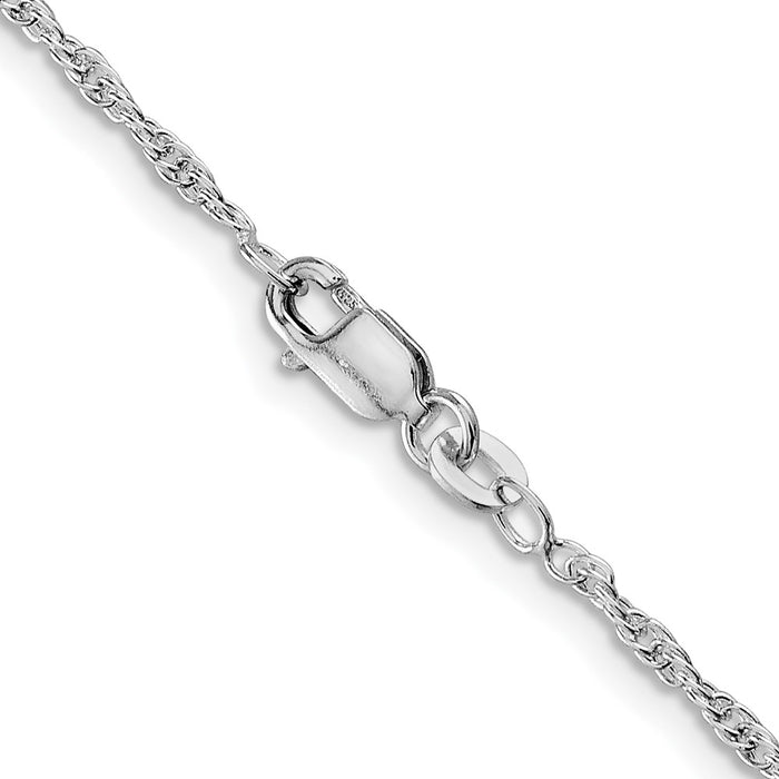 Exclusive 2mm Rhodium-Plated Sterling Silver Rope Chain - Stylish Value!-3