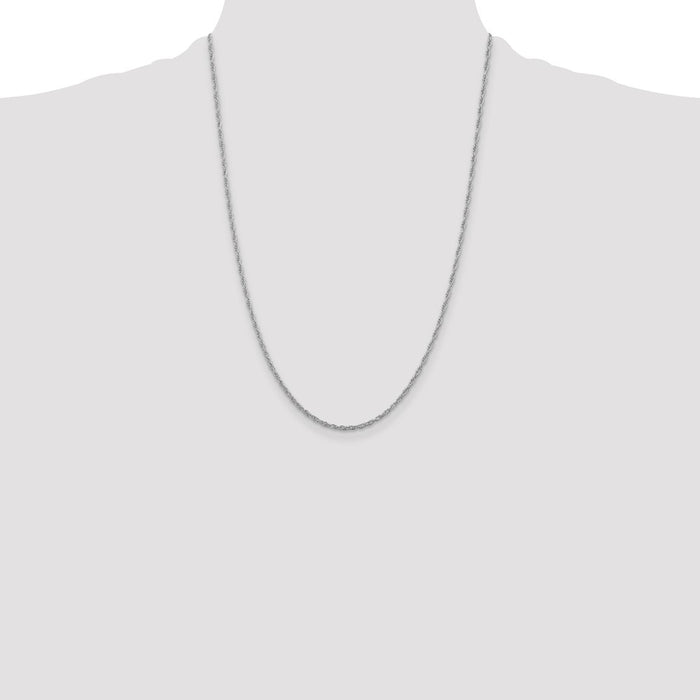 Exclusive 2mm Rhodium-Plated Sterling Silver Rope Chain - Stylish Value!-4