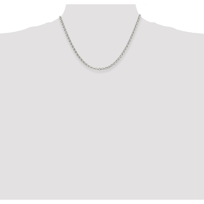 High-quality 4mm Sterling Silver Rolo Chain - Stylish & Affordable Price-4