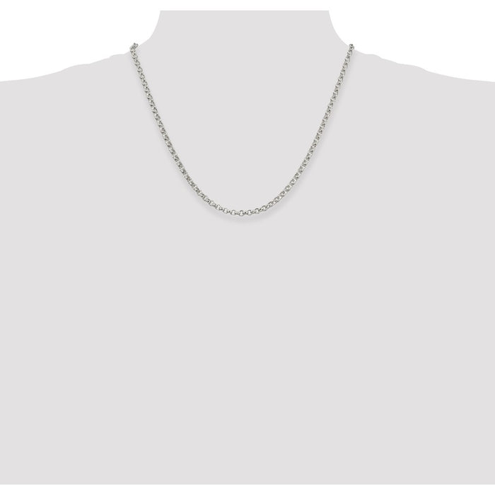 Exclusive 4mm Sterling Silver Rolo Chain - Affordable Luxury Jewelry-4