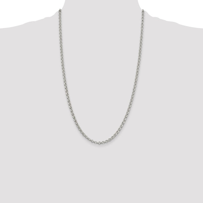 Buy Stylish 4mm Sterling Silver Rolo Chain - Affordable Luxury Jewelry-4