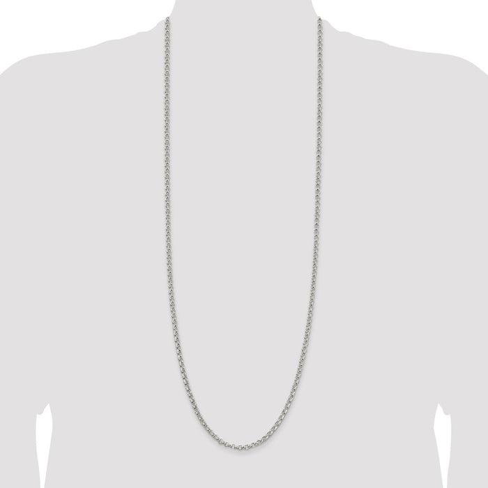 High-Quality 4mm Sterling Silver Rolo Chain | Stylish & Affordable Jewelry-4