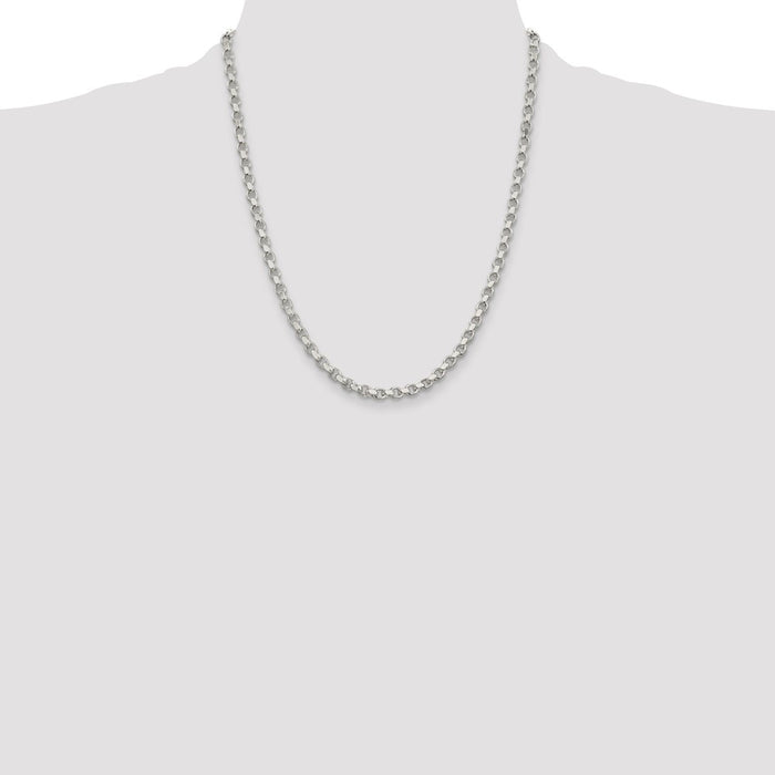 Buy 4mm Diamond-Cut Rolo Chain in Sterling Silver | Stylish & Affordable Design-4