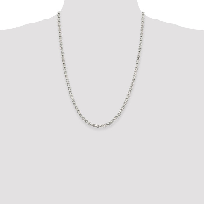 Buy 4mm Diamond-Cut Rolo Chain in Sterling Silver - Stylish & Affordable Jewelry-4