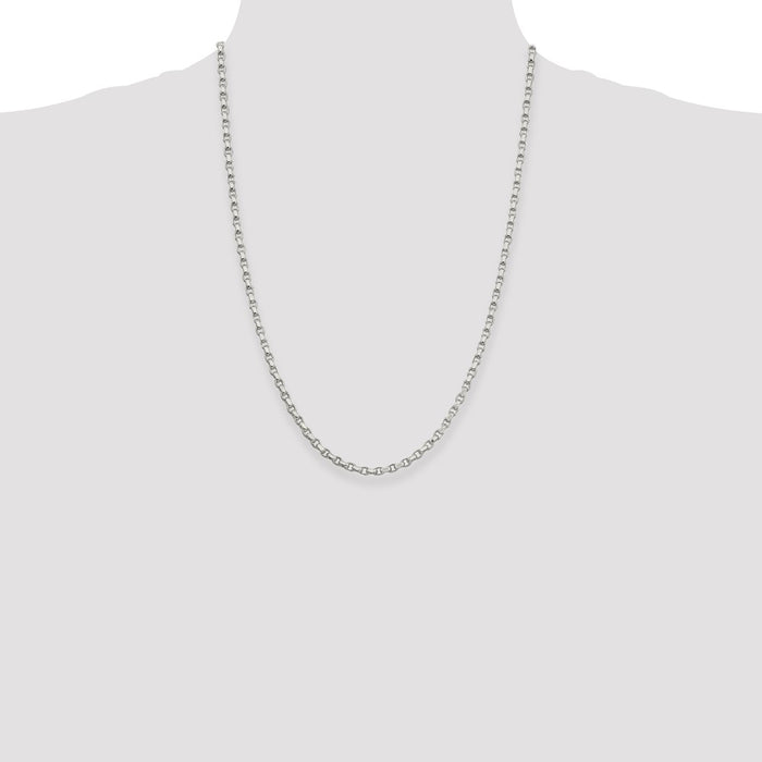Buy Stylish 3.5mm Diamond-Cut Rolo Chain in Sterling Silver - Affordable Luxury!-4