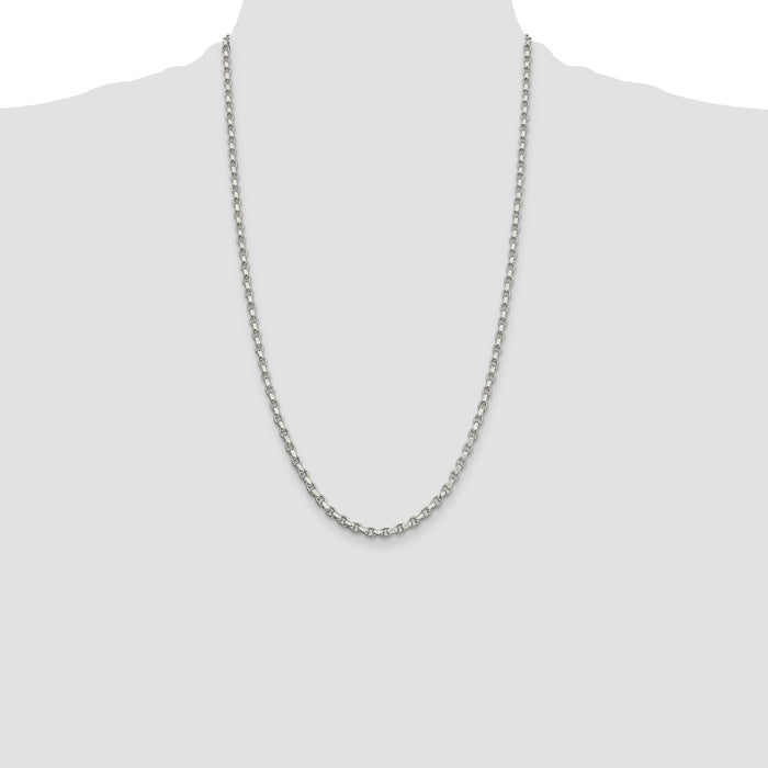 Buy Stylish 3.5mm Diamond-Cut Rolo Chain in Sterling Silver - Affordable Luxury-4