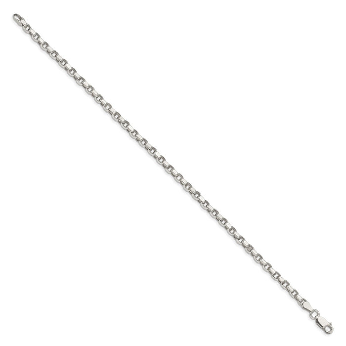 Buy Stylish 3.5mm Diamond-Cut Rolo Chain in Sterling Silver - Affordable Luxury-2