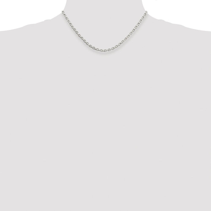 Buy Stylish Rhodium-Plated 3.5mm Diamond-Cut Rolo Chain in Sterling Silver-4