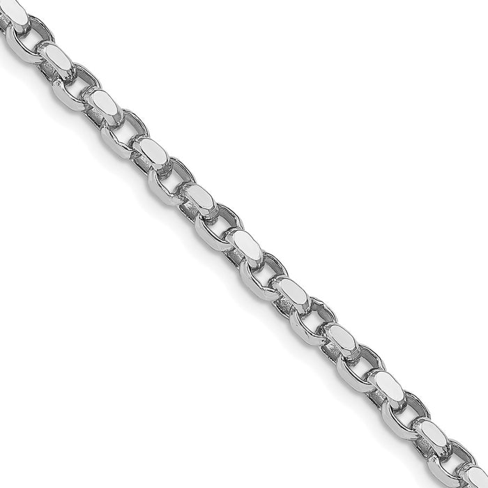 Buy Exclusive Rhodium-Plated Sterling Silver 3.5mm Diamond-Cut Rolo Chain-1